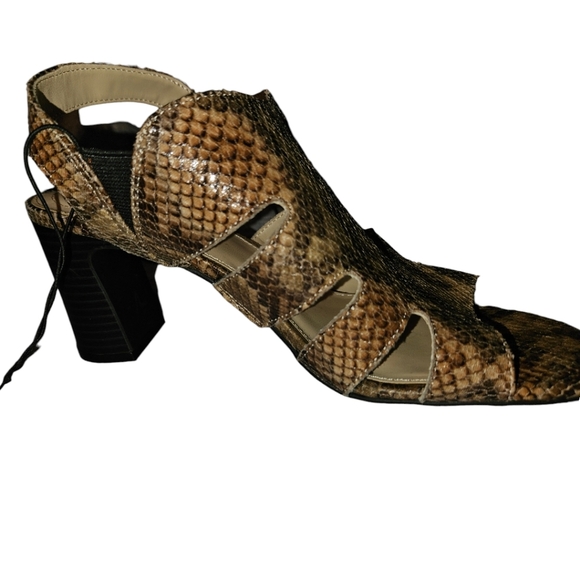 NWT Liz Claiborne Memory Foam Snakeskin Printed Sandal Heels - Picture 6 of 7